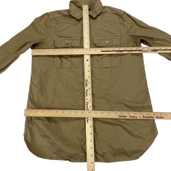 J.CREW Button Up Shirt Womens Size 2 Green Cotton Casual Collared Long Sleeve - Picture 3 of 14